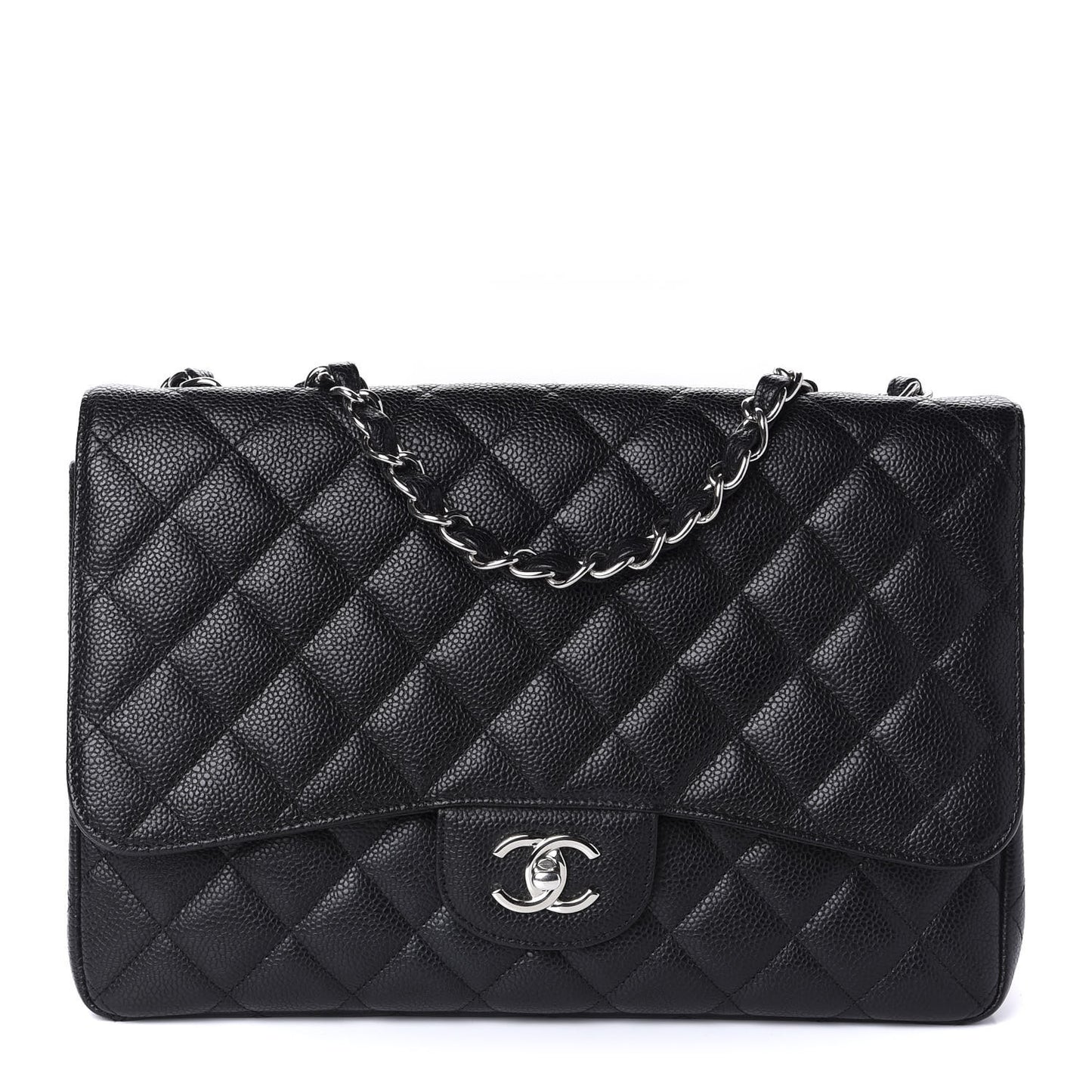 Caviar Quilted Jumbo Single Flap Black