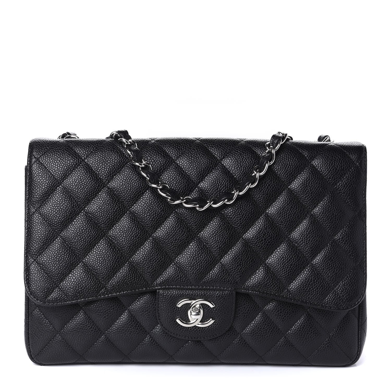Chanel Caviar Quilted Jumbo Single Flap Black 1 of 11