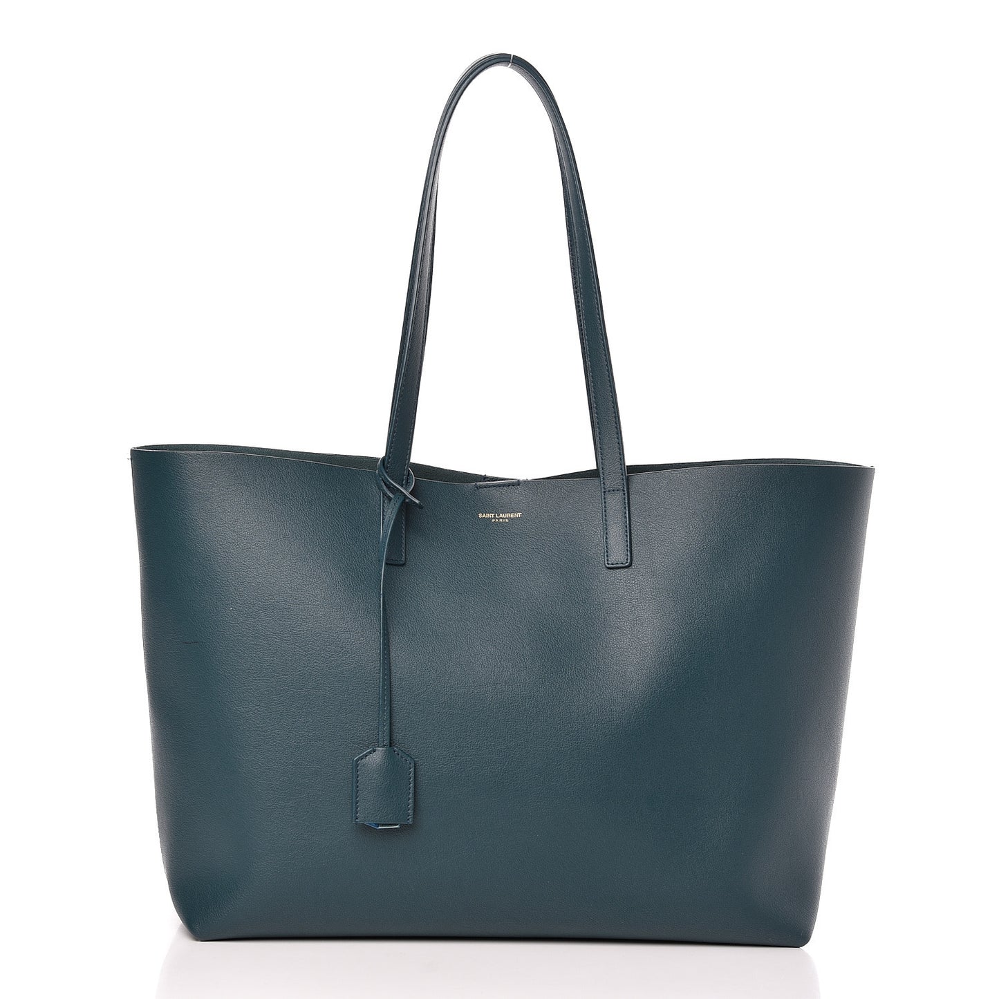 Calfskin Large Shopping Tote Dark Turquoise