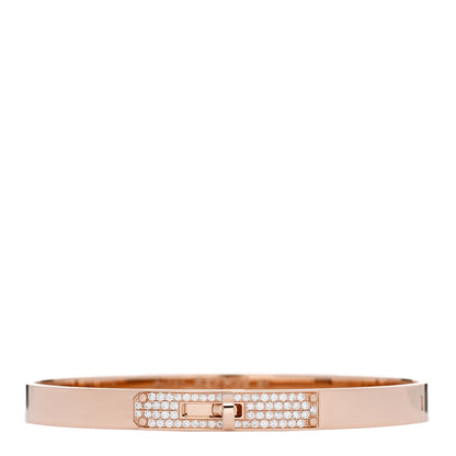 Hermes 18K Rose Gold Diamond PM Kelly Pave Bracelet SH 1 of 4