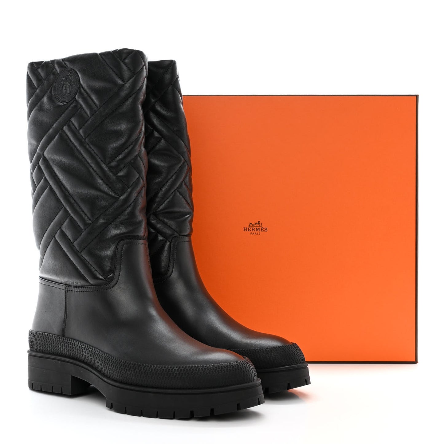 Suede Goatskin Quilted Fuji Boots 40 Black