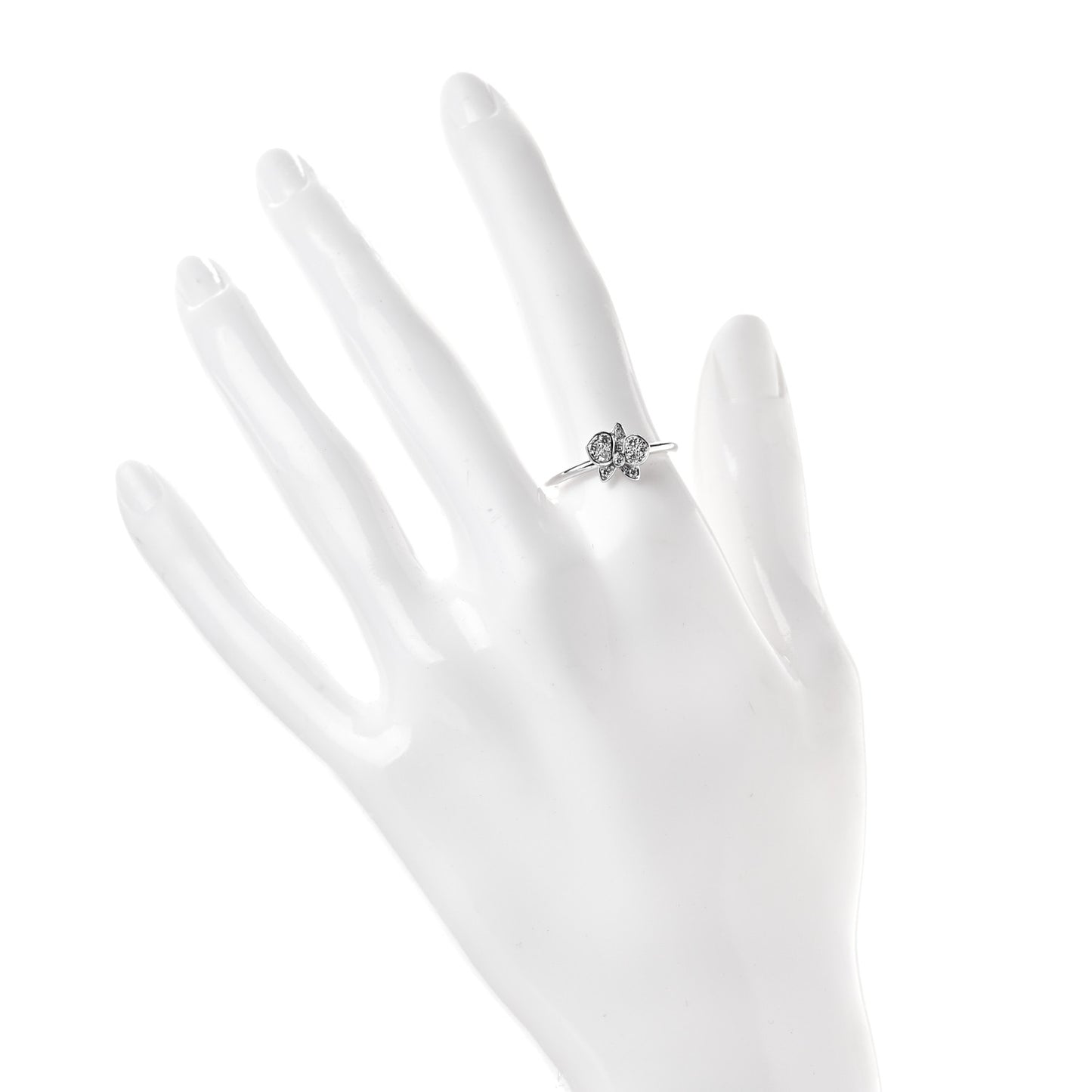 18K White Gold Diamond Caresse D'Orchidees Par Cartier Ring 54 7