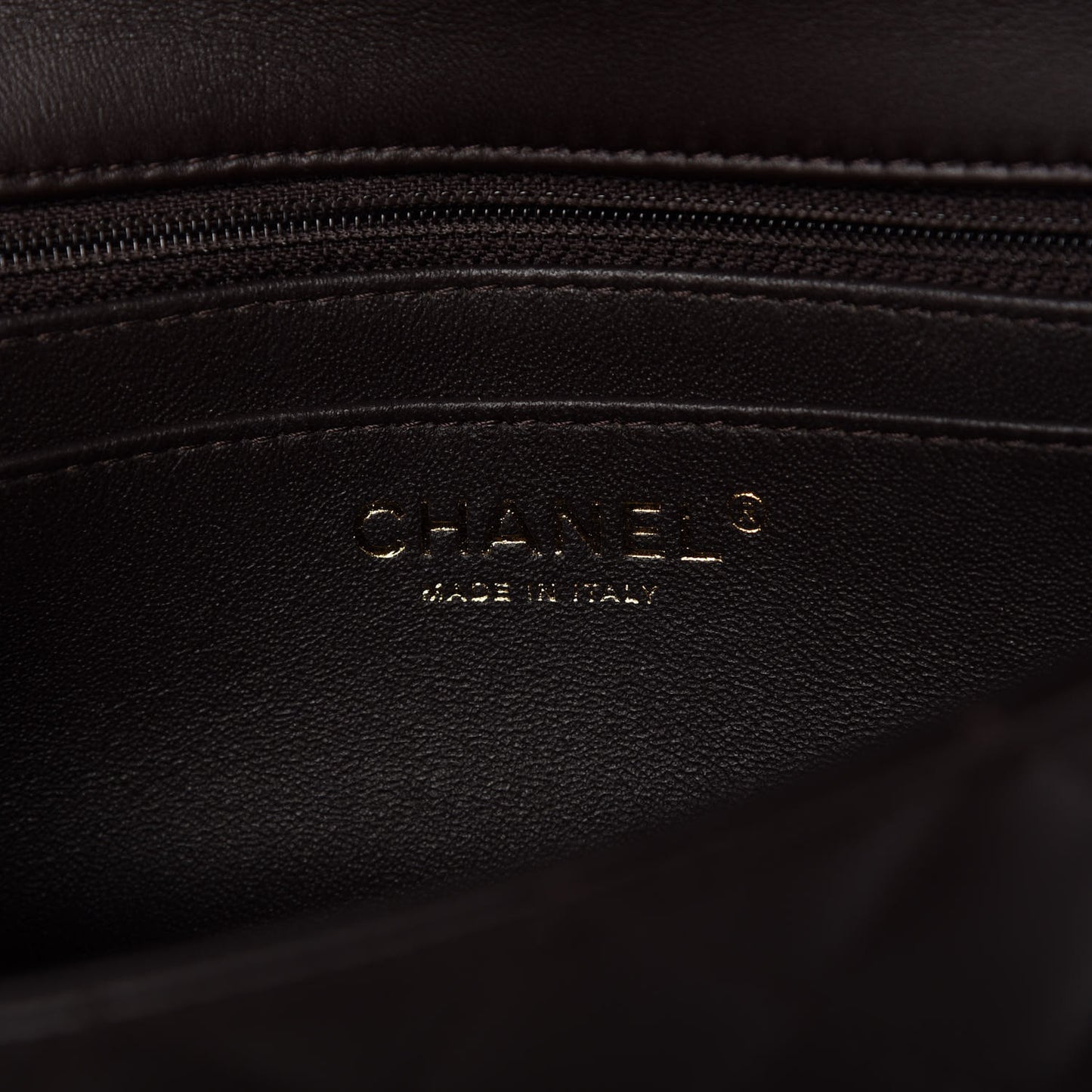 Lambskin Quilted Mini Rectangular Flap Dark Brown