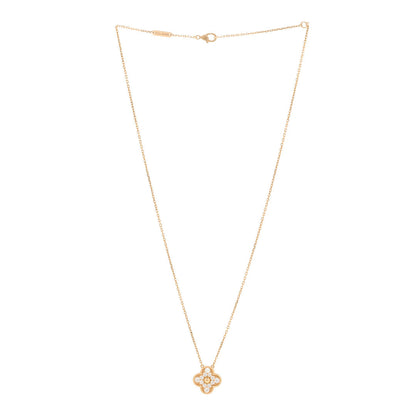 Van Cleef & Arpels 18K Yellow Gold Diamond Vintage Alhambra Pendant Necklace 3 of 6