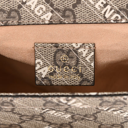 Gucci X BALENCIAGA GG Supreme Monogram Logo Print Horsebit 1955 Shoulder Bag Beige Ebony 5 of 7