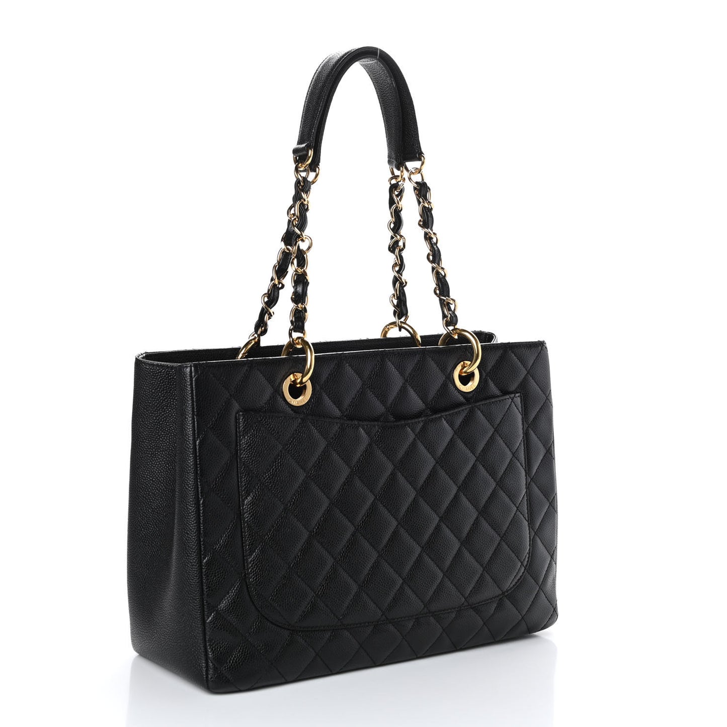 Caviar Quilted Grand Shopping Tote GST Black
