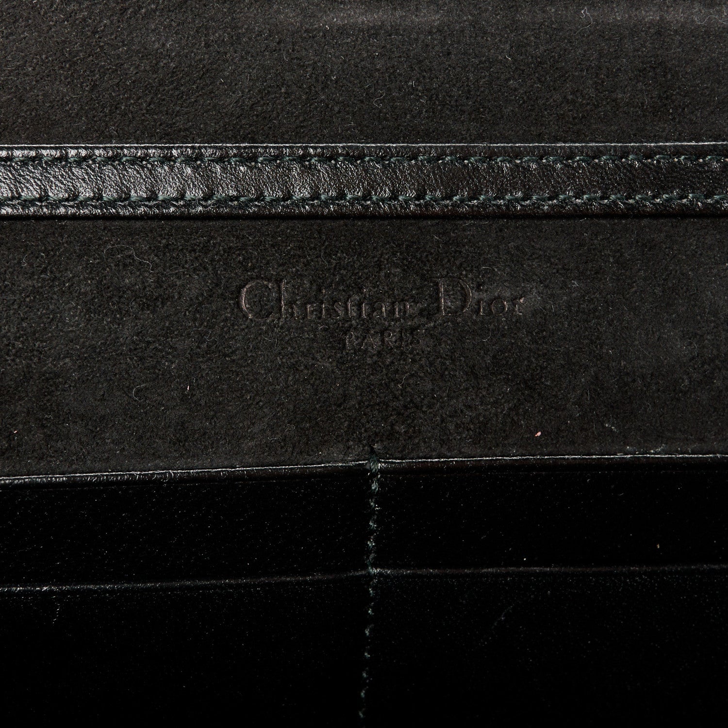 Christian Dior Grained Calfskin Diorama Wallet on Chain Pouch Black 6 of 10