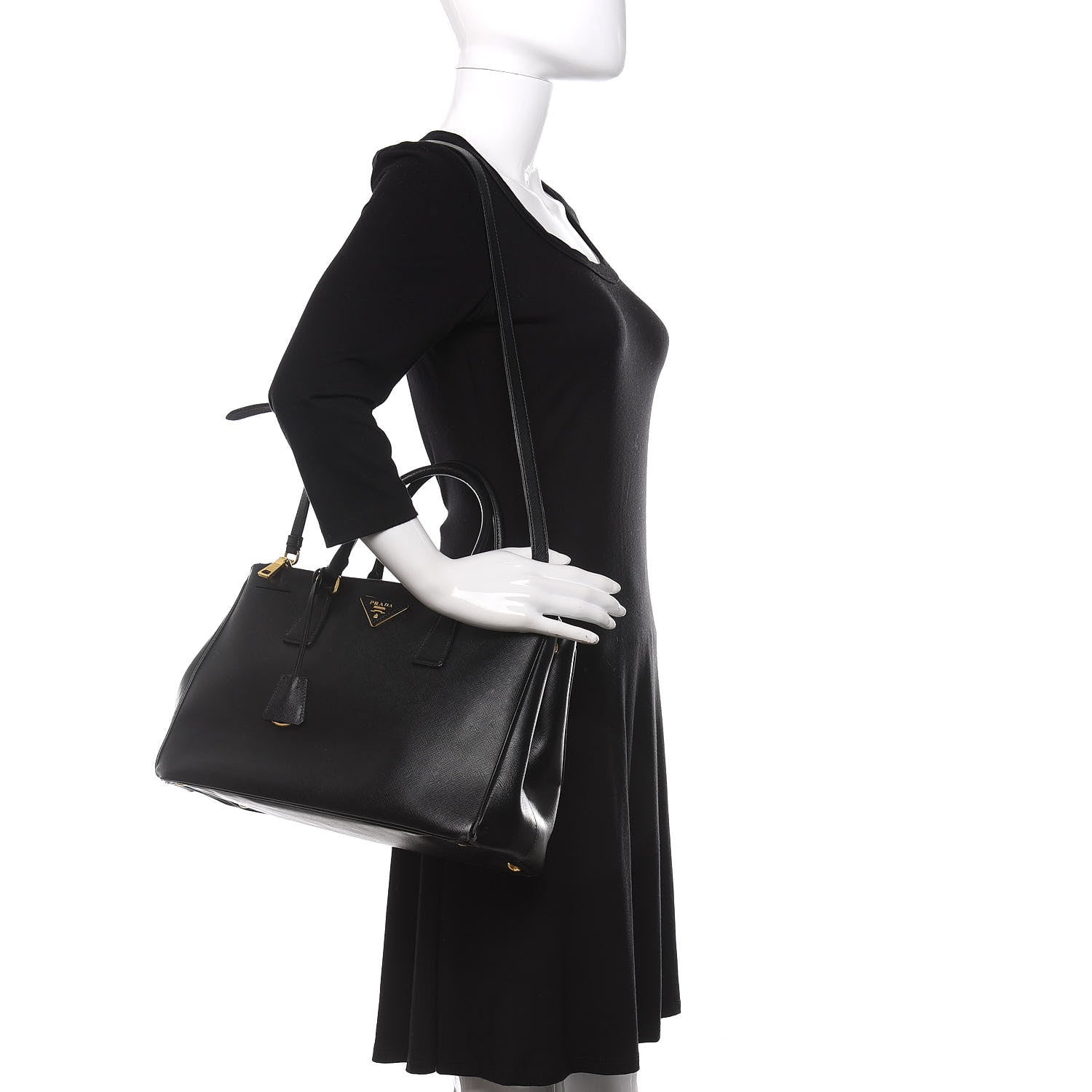 Prada Saffiano Medium Galleria Double Zip Tote Black 2 of 10