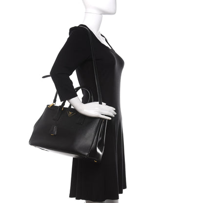 Prada Saffiano Medium Galleria Double Zip Tote Black 2 of 10