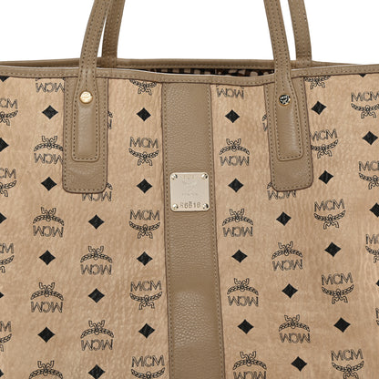 MCM Visetos Medium Liz Reversible Shopper Tote Beige 9 of 16