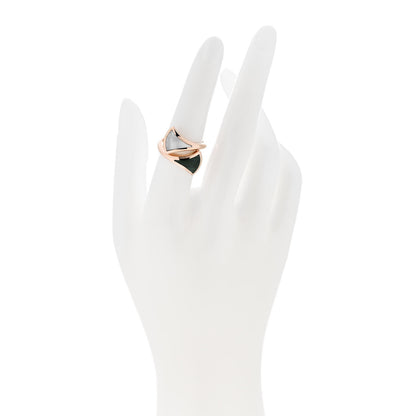Bulgari 18K Rose Gold Malachite Mother of Pearl Divas' Dream Ring 53 6.5 2 of 5