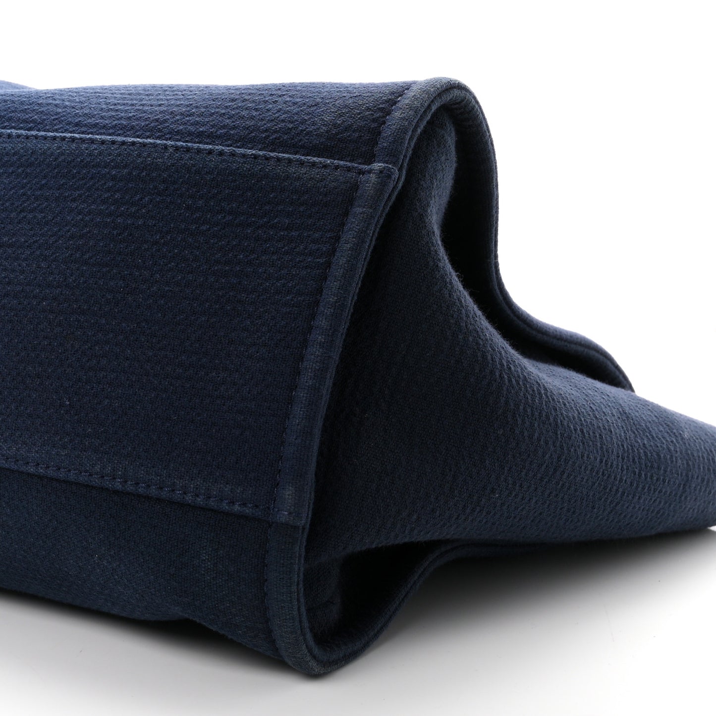 Mixed Fibers Calfskin Medium Deauville Tote Navy Blue