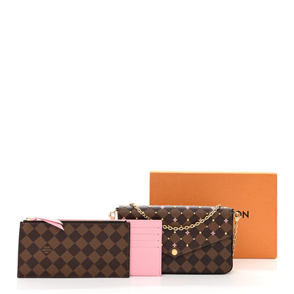 Louis Vuitton Damier Ebene Studded Pochette Felicie Chain Wallet 13 of 13