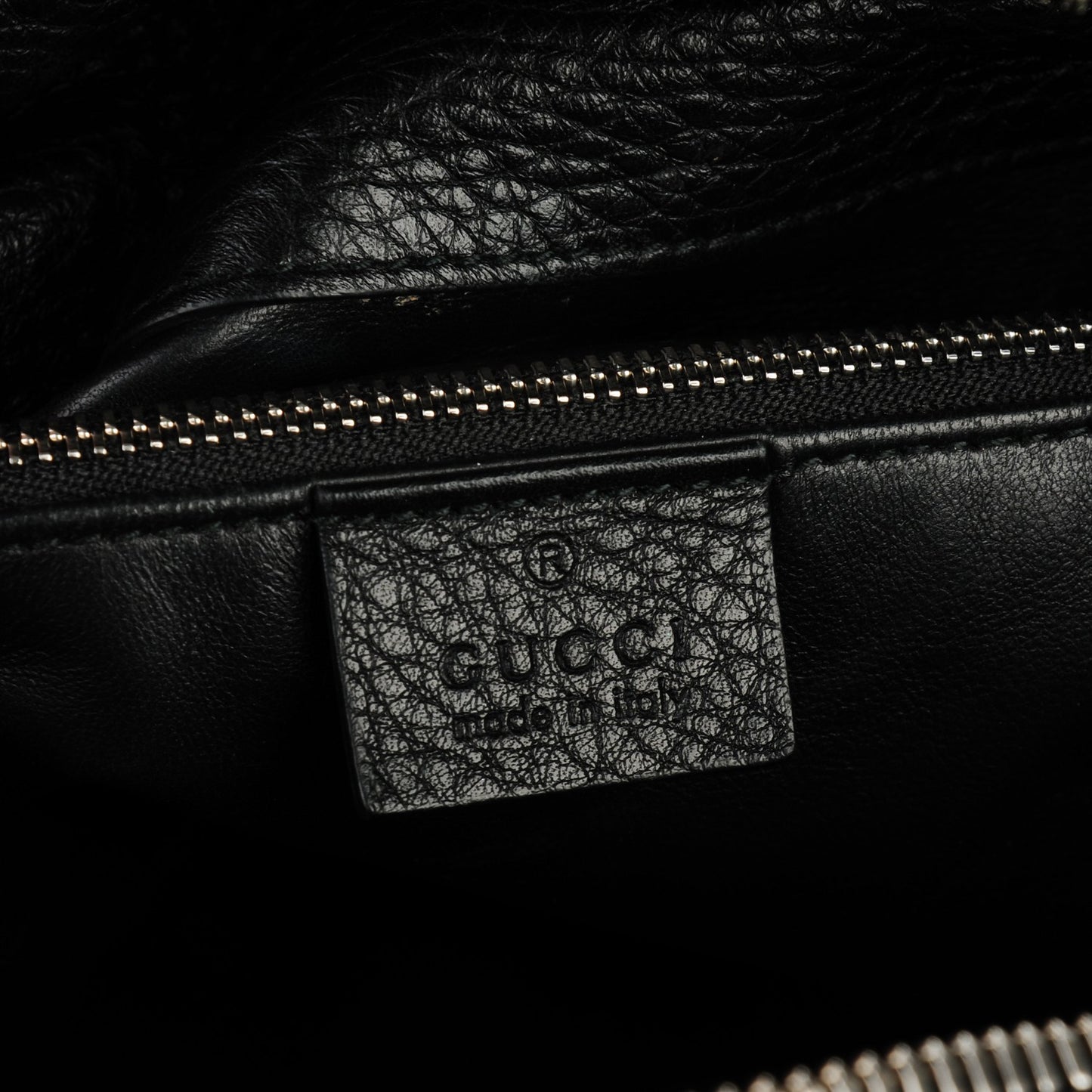 Pebbled Calfskin Ramble Studded Layered Tote Black