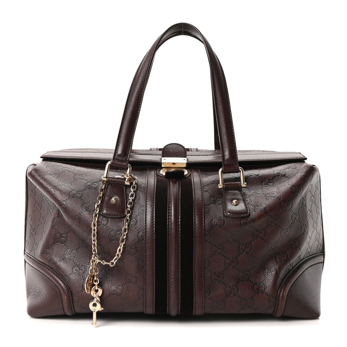 Guccissima Large Treasure Boston Dark Brown