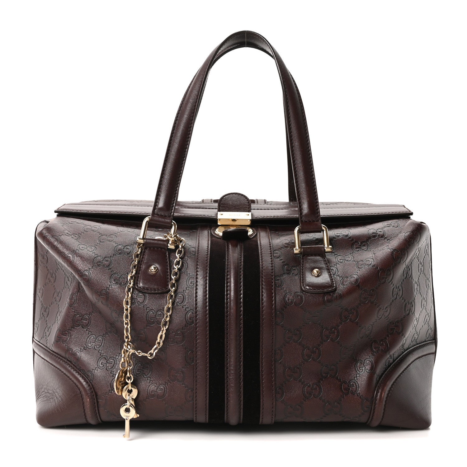 Gucci Guccissima Large Treasure Boston Dark Brown 1 of 10