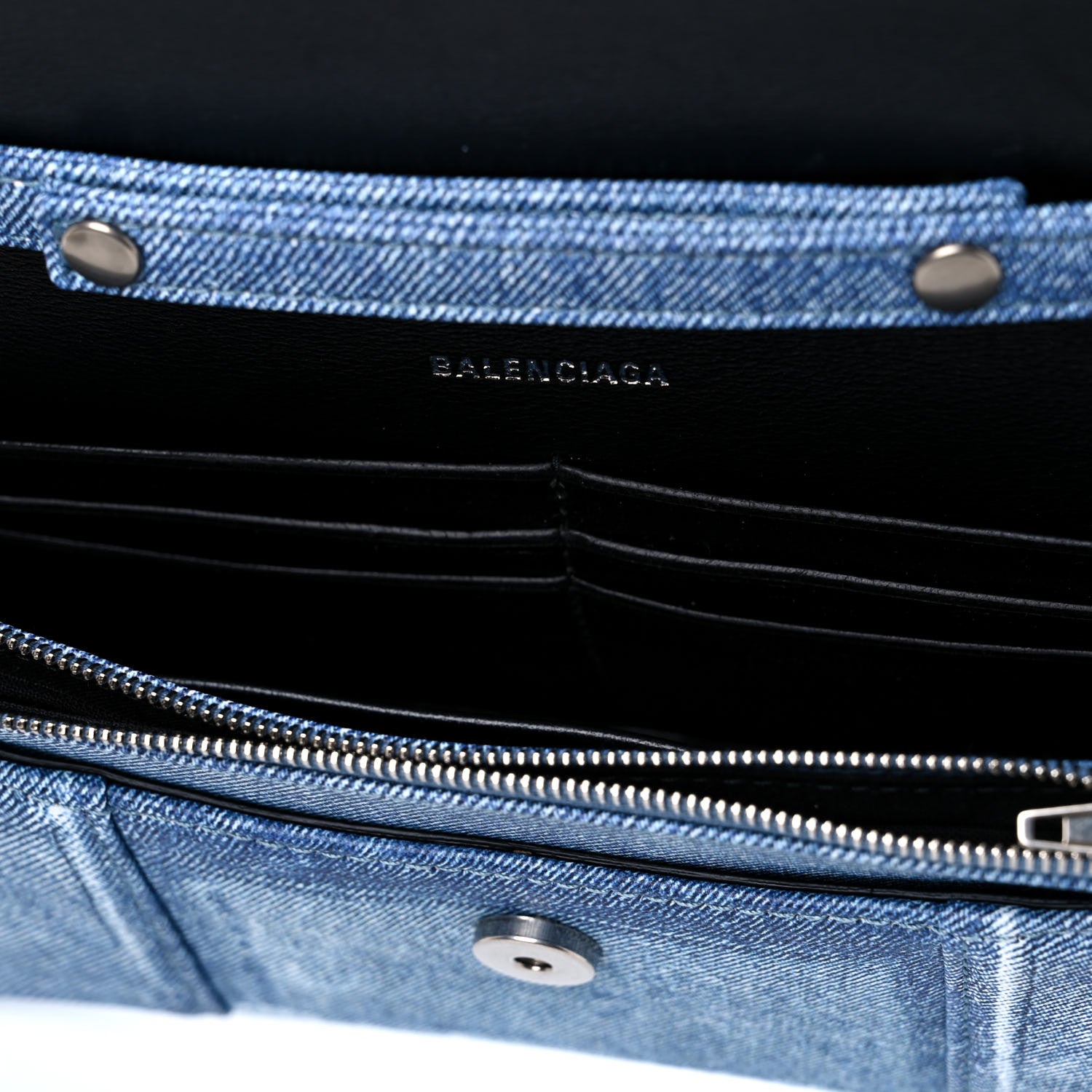 Balenciaga Nappa Denim Printed Hourglass Chain Bag Denim Blue 10 of 10