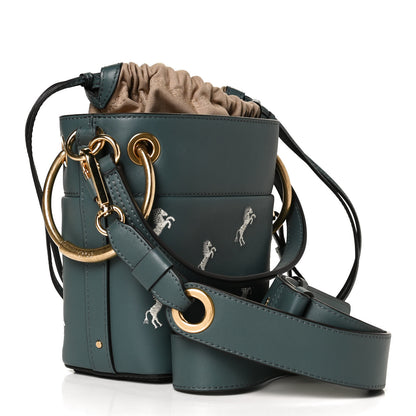 Chloe Smooth Calfskin Little Horses Embroidered Mini Roy Bucket Bag Cloudy Blue 3 of 13