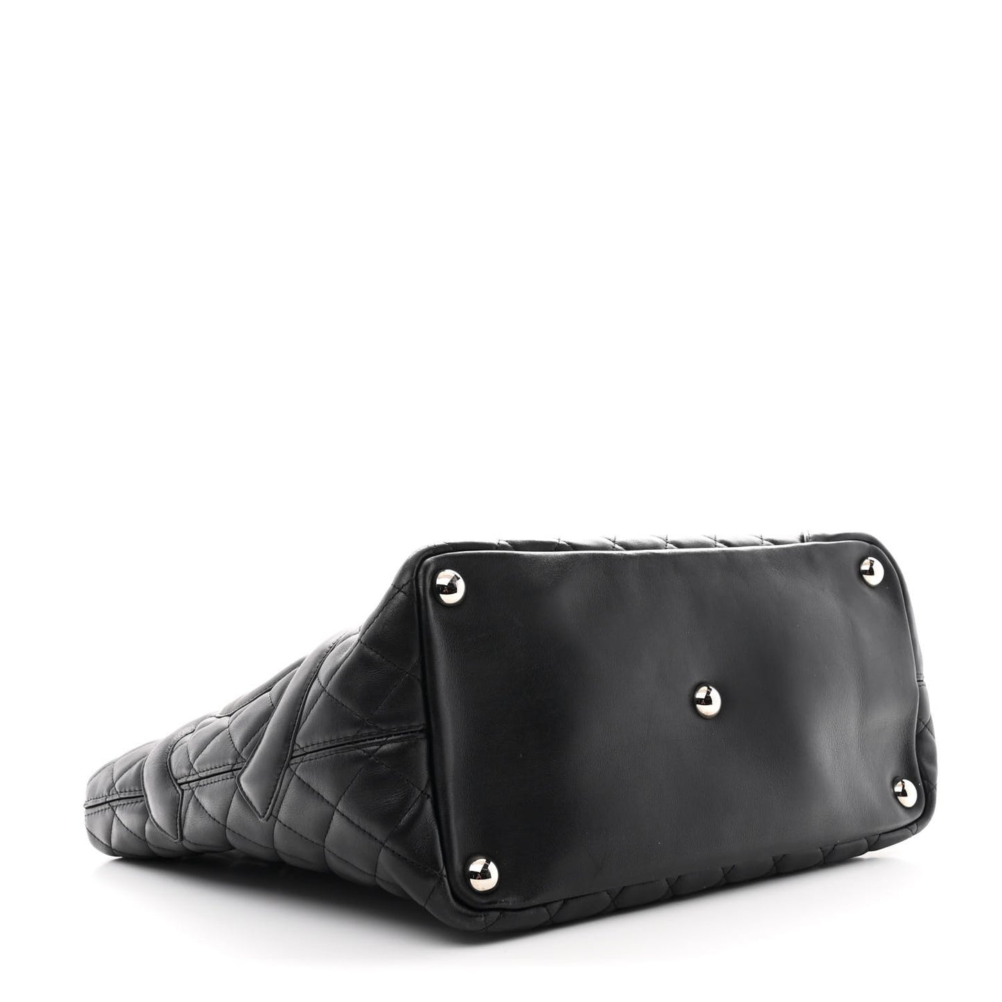 Calfskin Quilted Large Cambon Tote Black