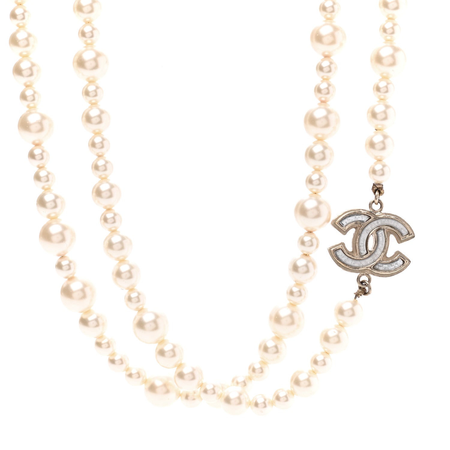 Chanel Graduated Pearl CC Long Necklace Gold 4 of 9