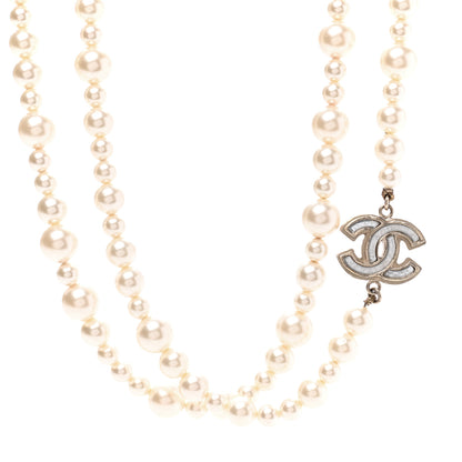 Chanel Graduated Pearl CC Long Necklace Gold 4 of 9