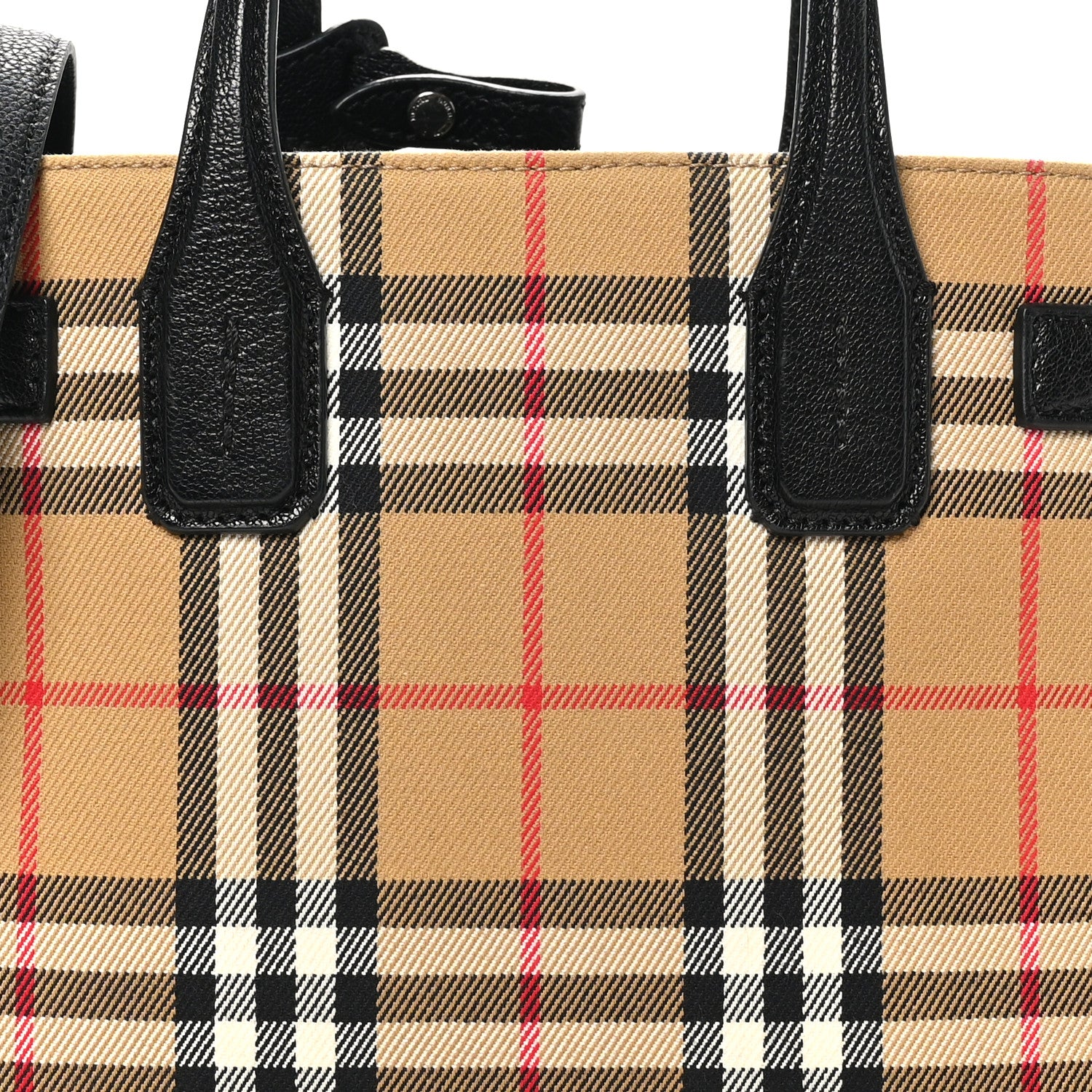 Burberry Goatskin Vintage Check Small Banner Tote Black 8 of 10