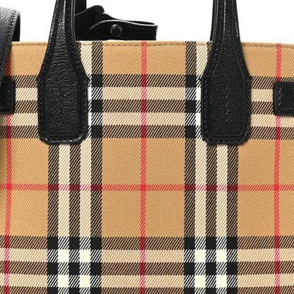 Burberry Goatskin Vintage Check Small Banner Tote Black 8 of 10