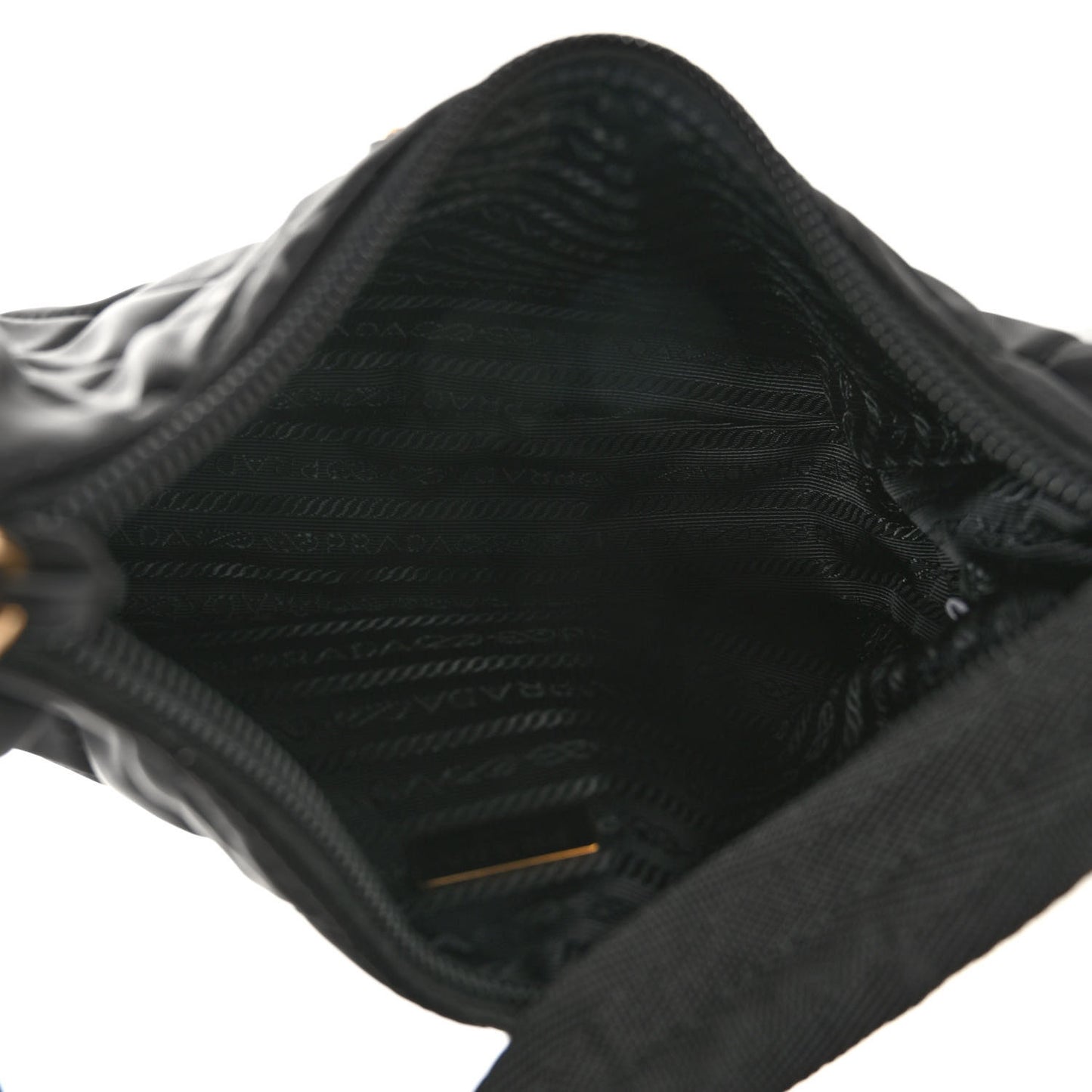 Tessuto Nylon Stitched Shoulder Bag Black