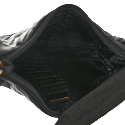 Prada Tessuto Nylon Stitched Shoulder Bag Black 5 of 9