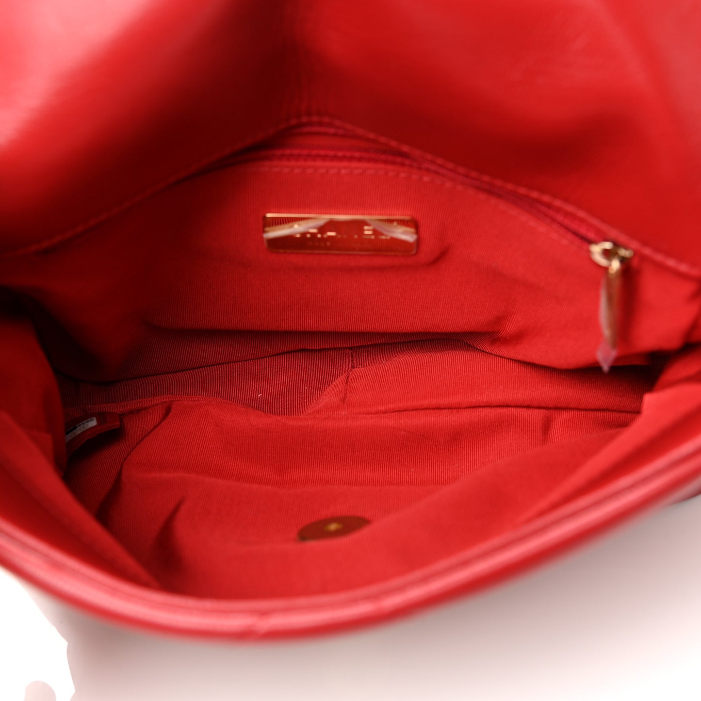 Lambskin Quilted Medium Chanel 19 Flap Red