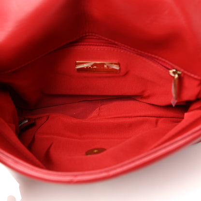 Chanel Lambskin Quilted Medium Chanel 19 Flap Red 5 of 11
