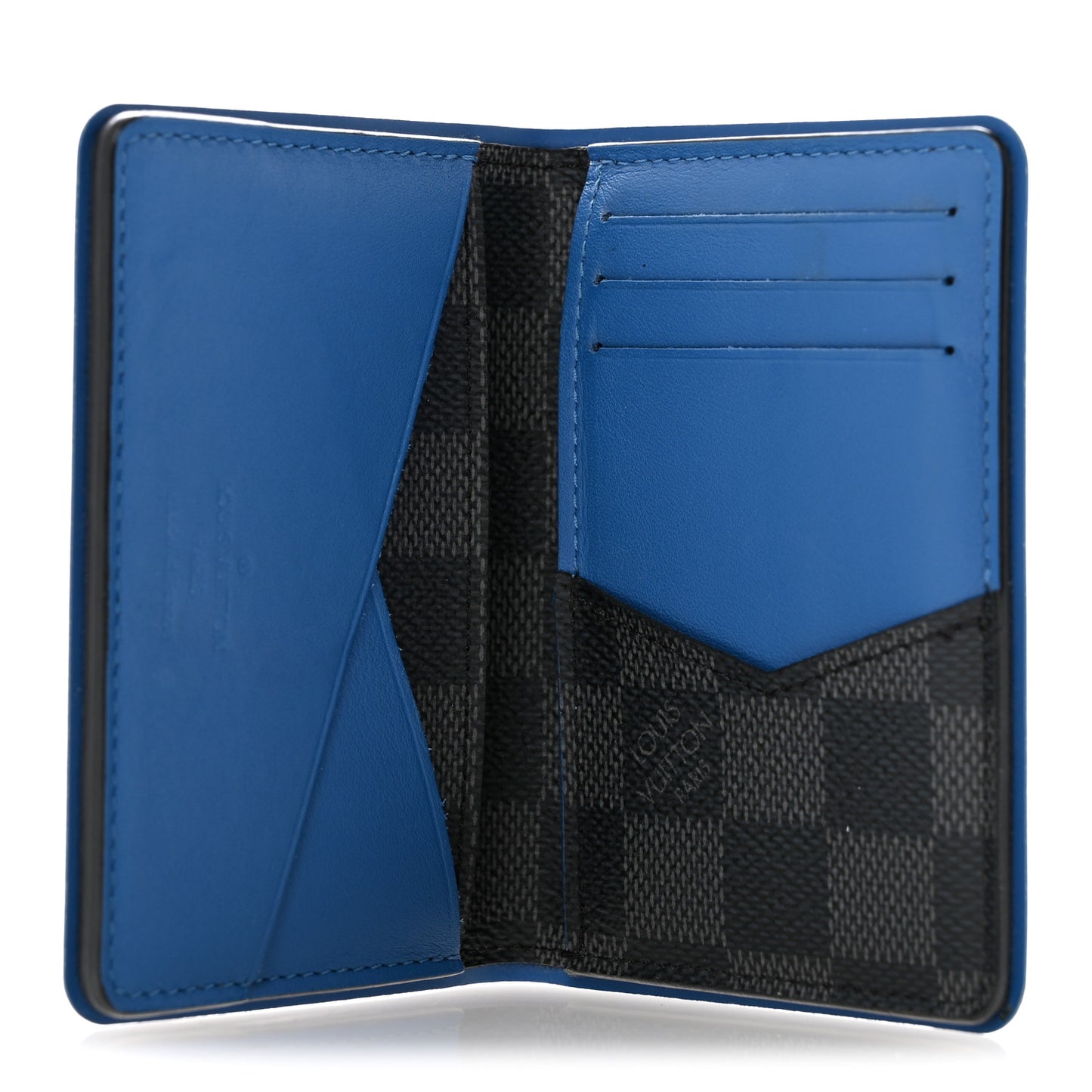 Damier Graphite Pocket Organizer Bleu Neon
