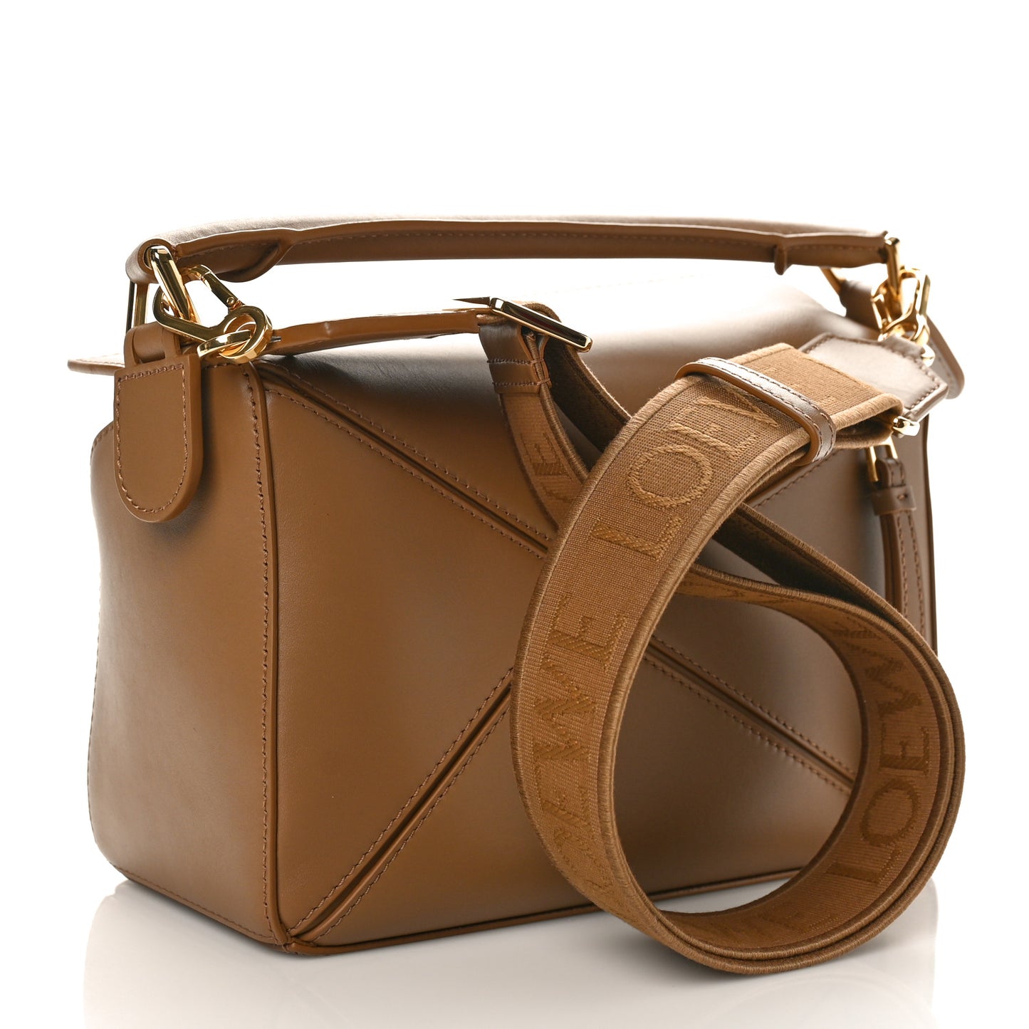 Satin Calfskin Small Puzzle Bag Oak