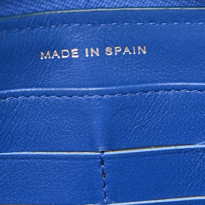 Chanel Patent Calfskin Quilted Large Gusset Zip Around Wallet Blue 9 of 10