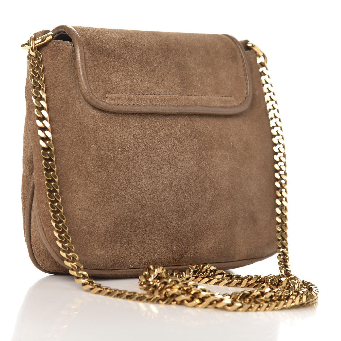 Suede Cudu Small 1973 Chain Shoulder Bag Marron Glace