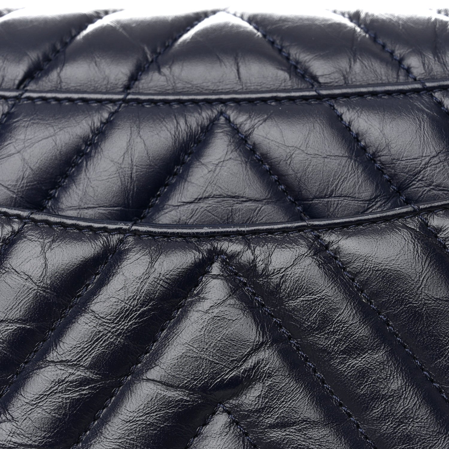 Chanel Aged Calfskin Chevron Quilted Small Coco Handle Flap Navy 13 of 16