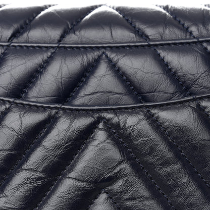 Chanel Aged Calfskin Chevron Quilted Small Coco Handle Flap Navy 13 of 16