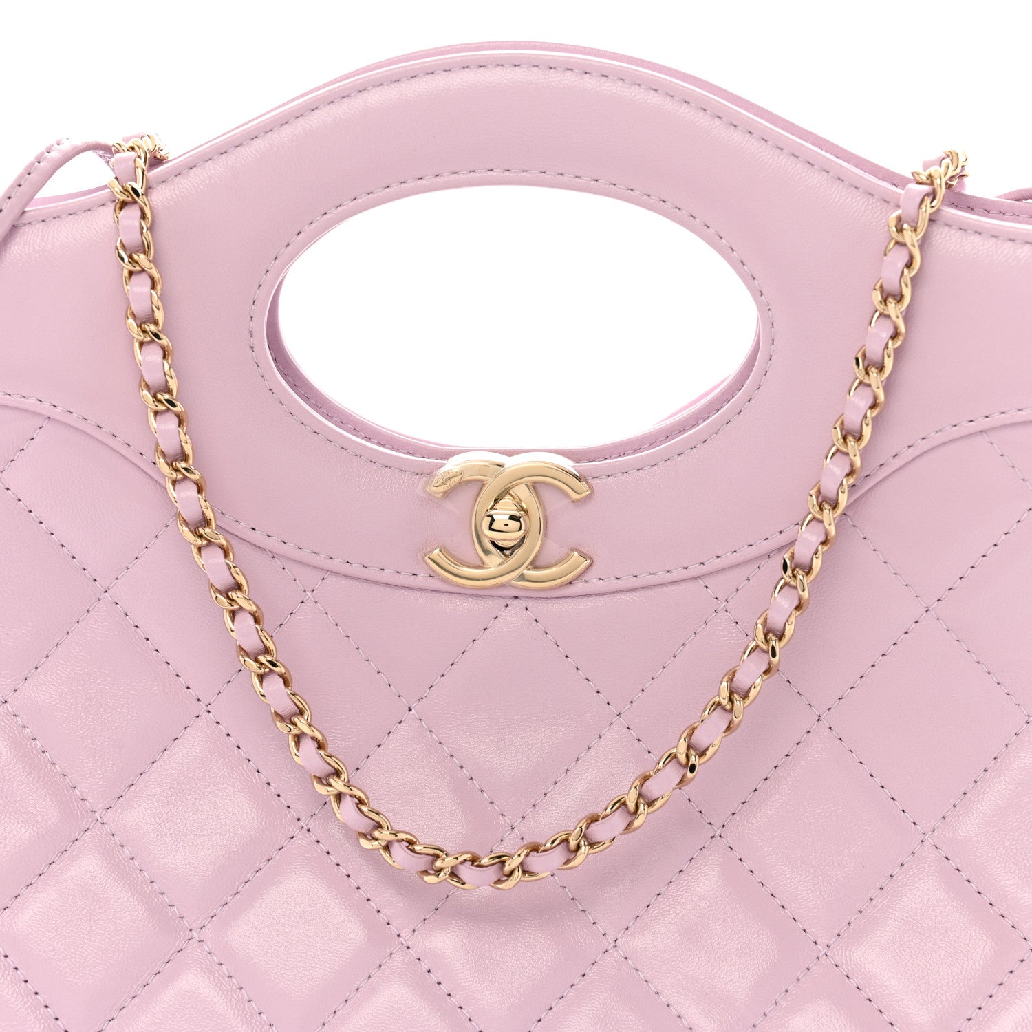 Chanel Shiny Lambskin Quilted 31 Shopping Bag Light Purple 8 of 10