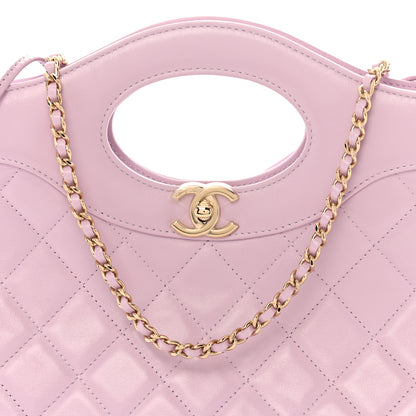 Chanel Shiny Lambskin Quilted 31 Shopping Bag Light Purple 8 of 10