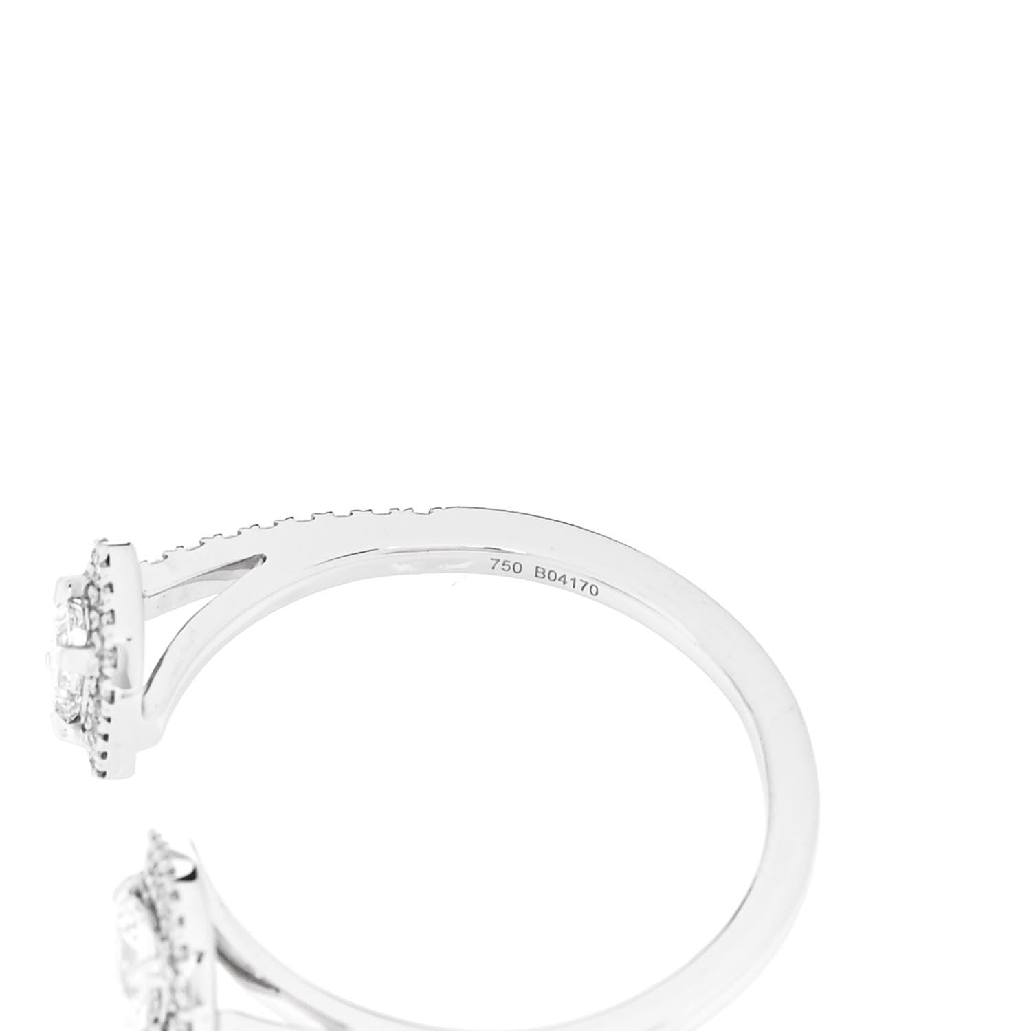 Messika 18K White Gold Diamond .15ct My Twin Moi & Toi Ring 52 6 4 of 5