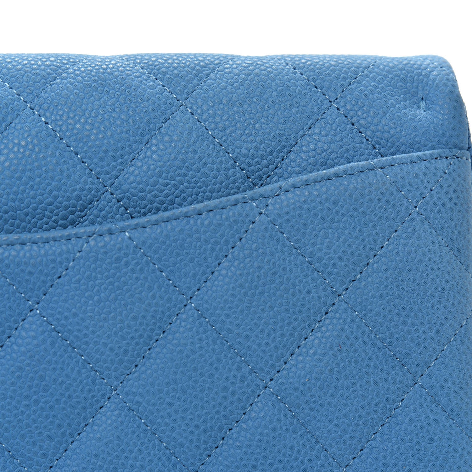 Chanel Iridescent Caviar Quilted Clutch With Chain Flap Blue 10 of 11