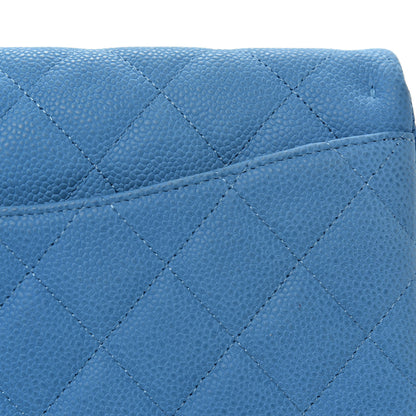 Chanel Iridescent Caviar Quilted Clutch With Chain Flap Blue 10 of 11