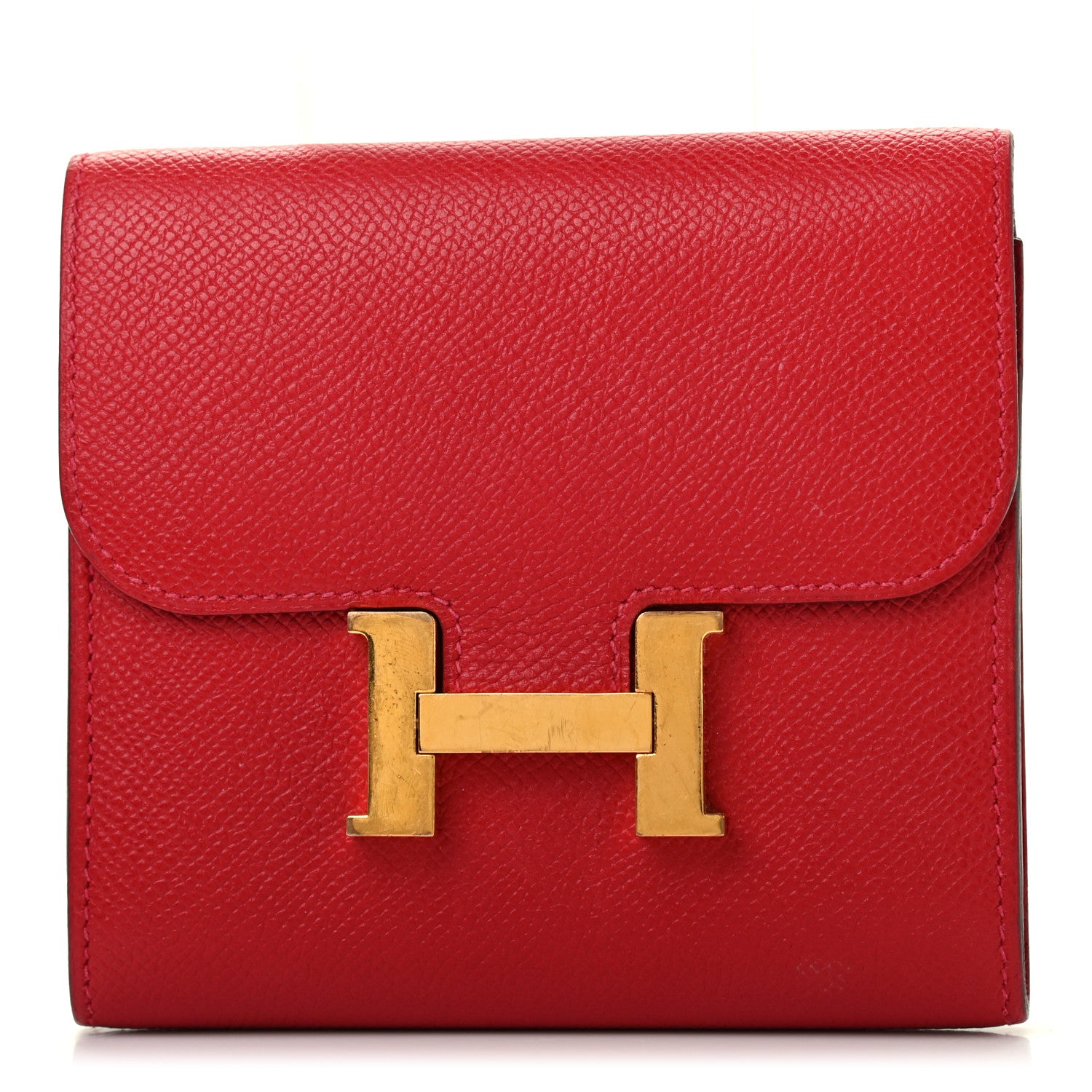 Hermes Epsom Constance Short Wallet Rouge Casaque 1 of 7