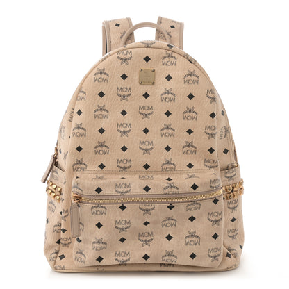 MCM Visetos Medium Studded Stark Backpack Beige 1 of 14