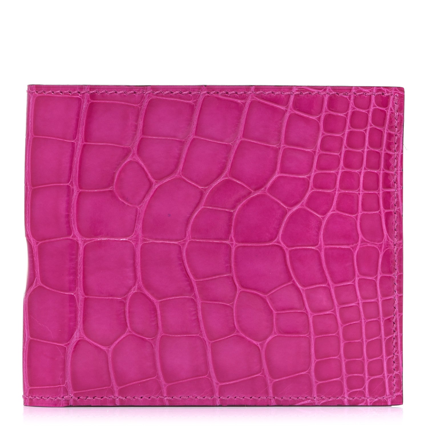 Hermes Shiny Alligator MC2 Copernic Compact Wallet Rose Scheherazade 1 of 8