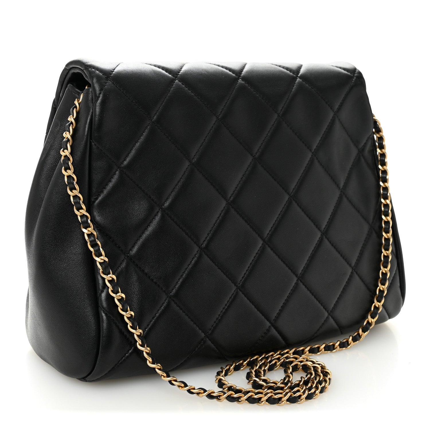Chanel Lambskin Quilted Side Flap Black 3 of 9