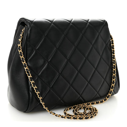 Chanel Lambskin Quilted Side Flap Black 3 of 9