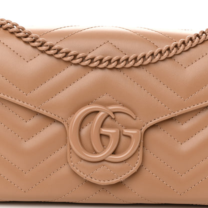 Gucci Calfskin Matelasse Monochrome GG Marmont Chain Wallet Camelia 8 of 10