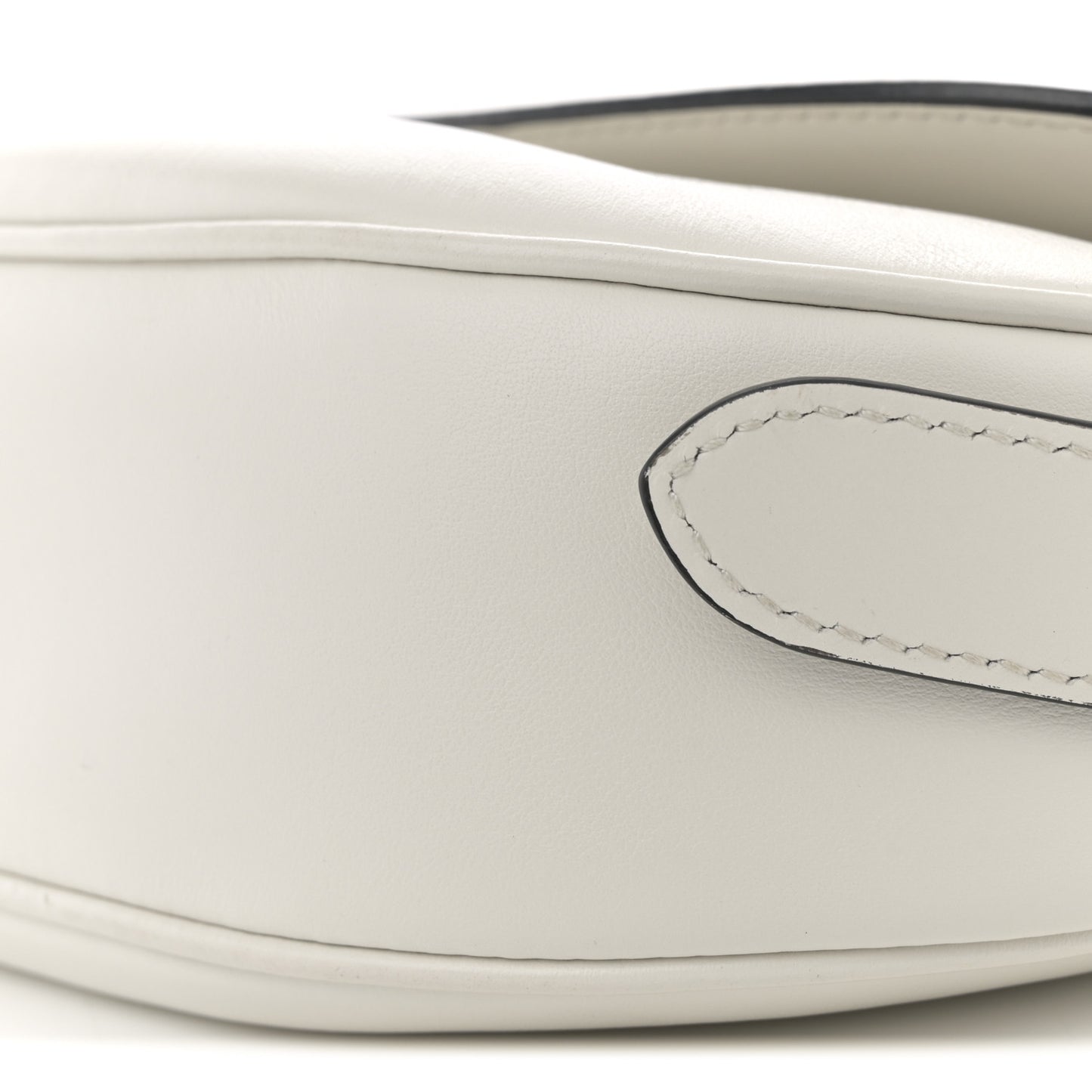 Soft Calfskin Triangle Arque Flap Shoulder Bag White