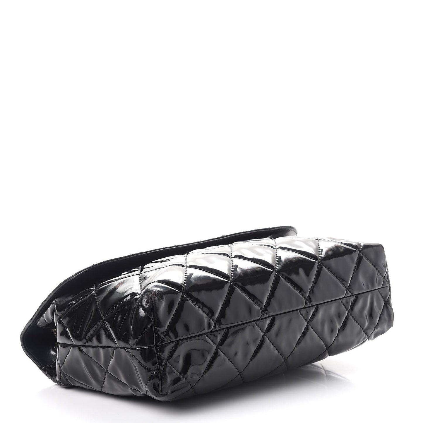 Vinyl Quilted In the Business Flap Bag Black
